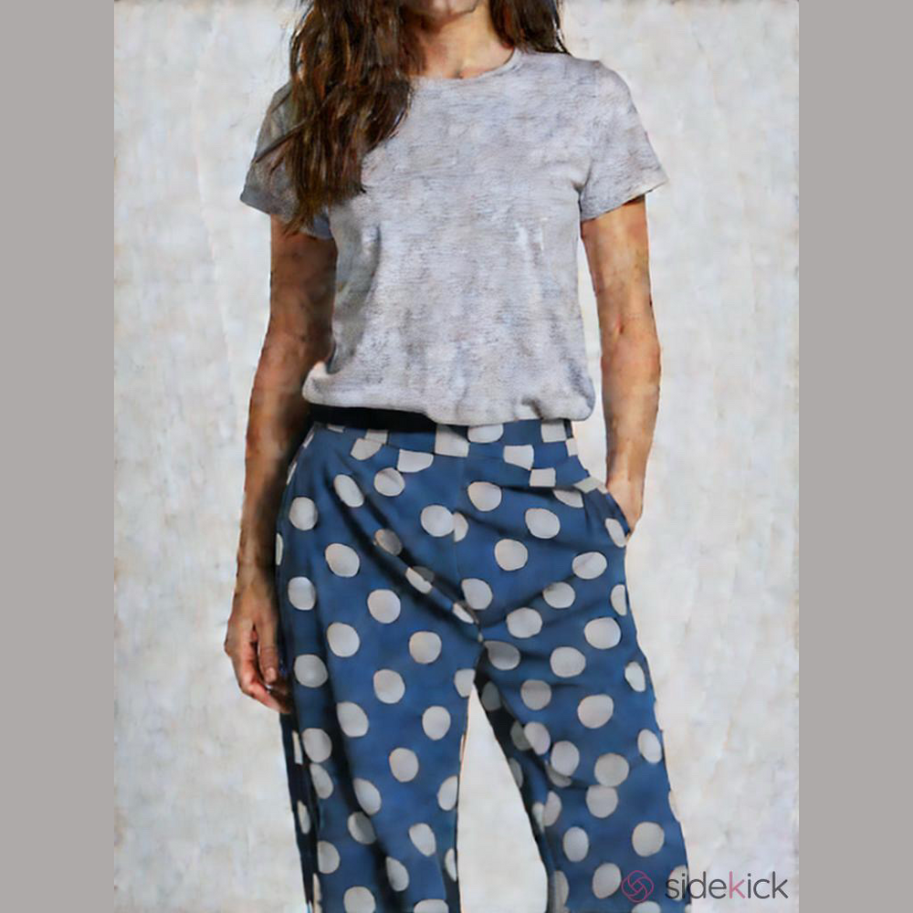 Blue Polka Dot Lounge Pants Wide Leg NWOT